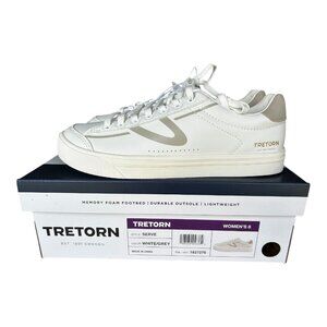 Tretorn women's Hopper Sneaker Memory Foam Lightweight Shoes White Grey size 8